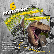 Lot de 6 invitations anniversaire en Français + 6 enveloppes | Thème Dinosaures | Fête pour les enfants