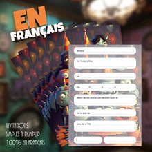 Lot de 6 invitations anniversaire en Français à personnaliser + 6 enveloppes | Thème Petits Monstres | Fête pour les enfants