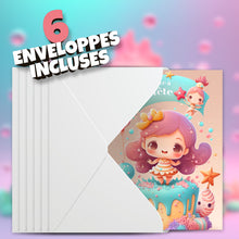 Lot de 6 invitations anniversaire en Français + 6 enveloppes | Thème Petites princesses gourmandes | Fête pour les enfants