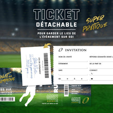Lot de 12 invitations anniversaire en Français | Thème Rugby | Format Ticket