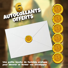 Lot de 6 invitations anniversaire en Français + 6 enveloppes | Thème Les aventuriers et le trésor perdu | Fête pour les enfants