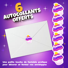 Lot de 6 invitations anniversaire en Français + 6 enveloppes | Thème Licornes | Fête pour les enfants