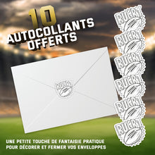 10 invitations anniversaire en Français + 10 enveloppes | Thème Rugby