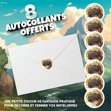 Lot de 8 invitations anniversaire en Français + 8 enveloppes | Thème ESCALADE | Design Manga | Fête pour les enfants